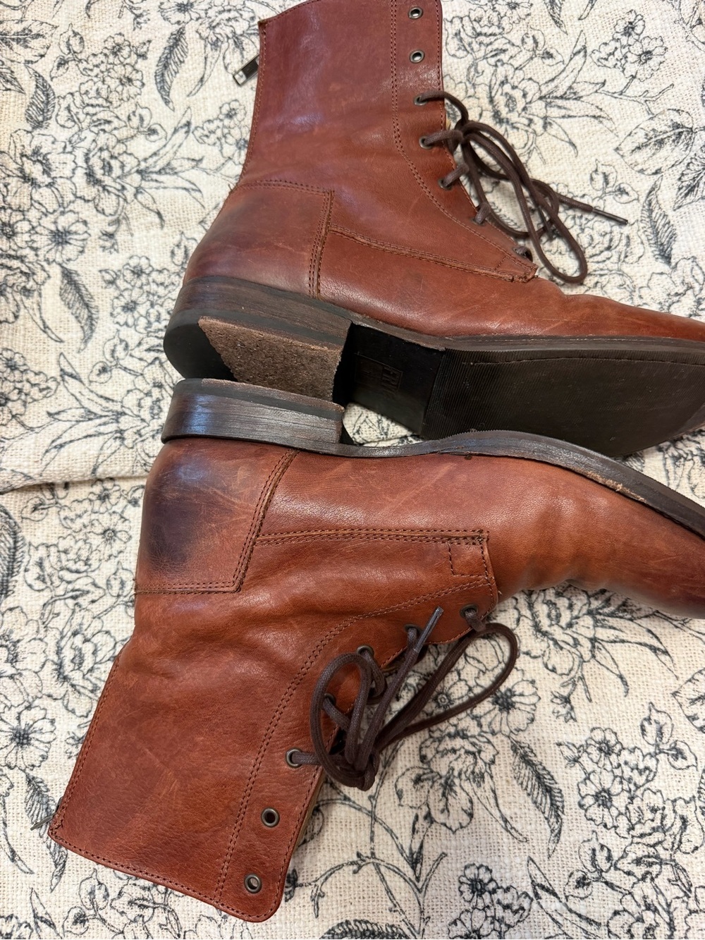 FRYE leather lace-up boots Brown Leather - Picture 3 of 15